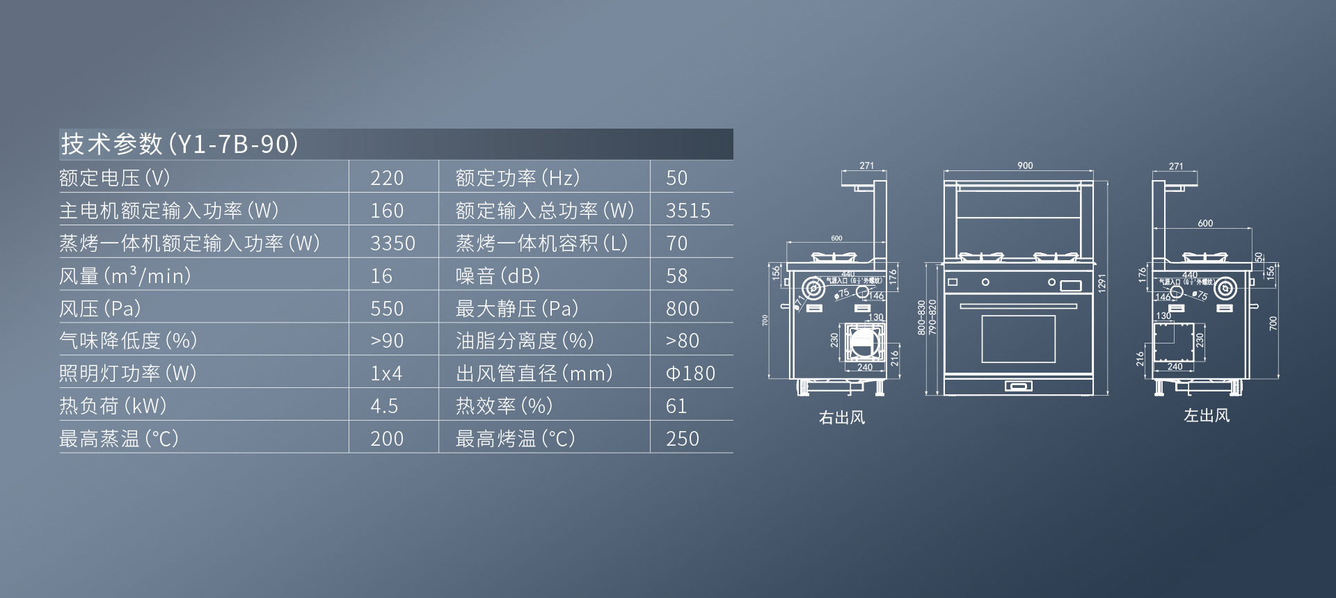 帅丰Y1蒸烤一体集成灶