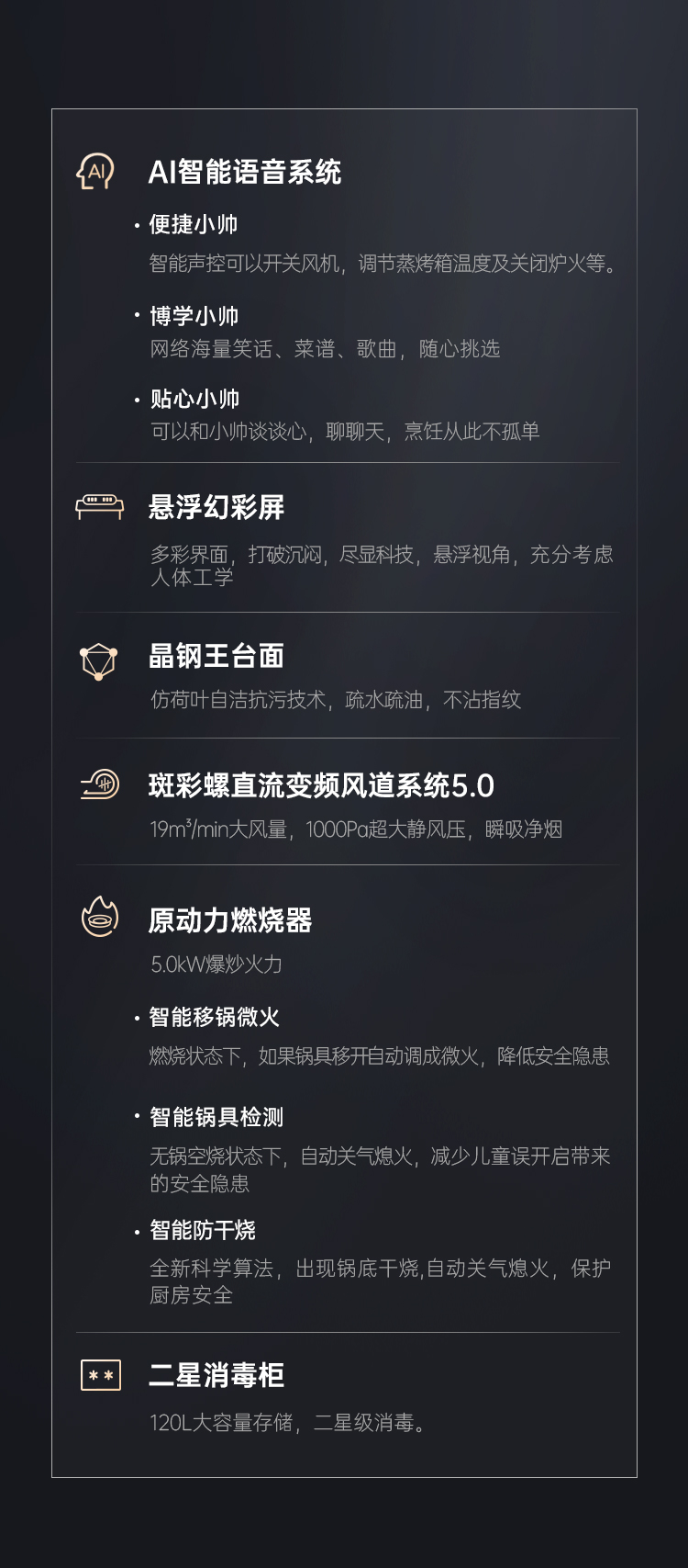 帅丰天机3消毒柜款（黑）集成灶