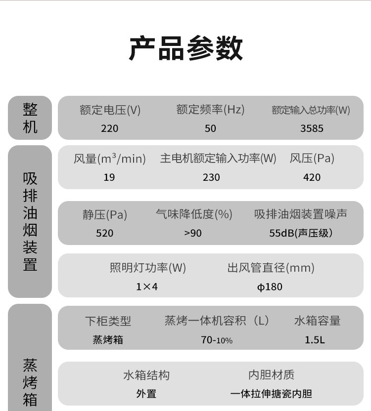 帅丰ND6蒸烤一体集成灶