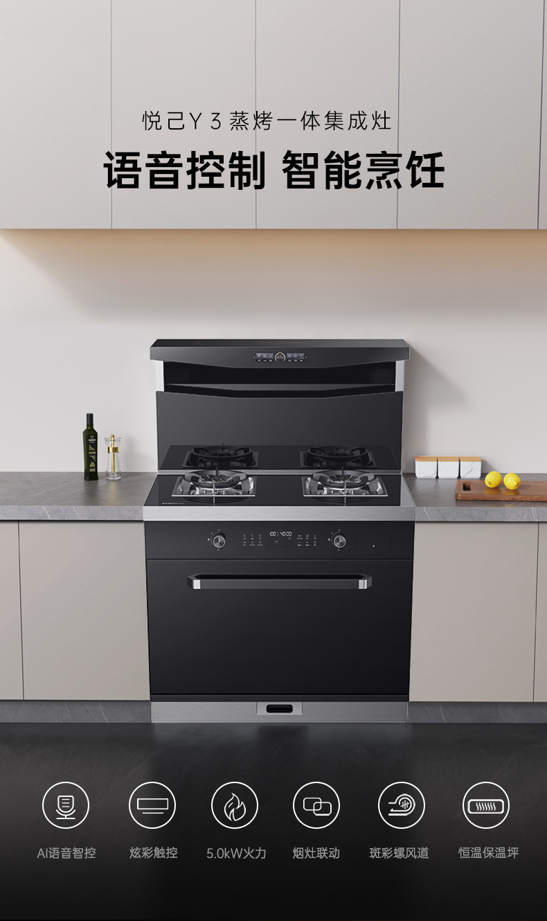 帅丰悦己Y3蒸烤一体集成灶