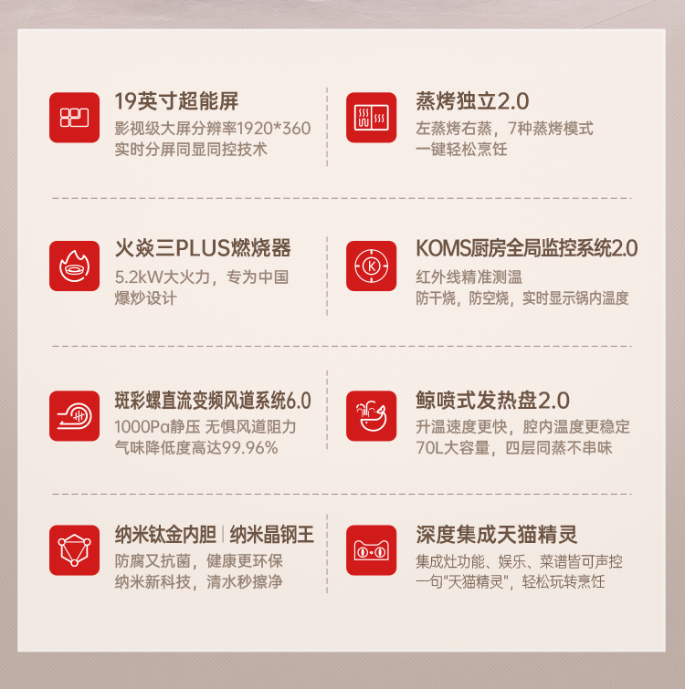 帅丰星辰X6蒸烤独立集成灶