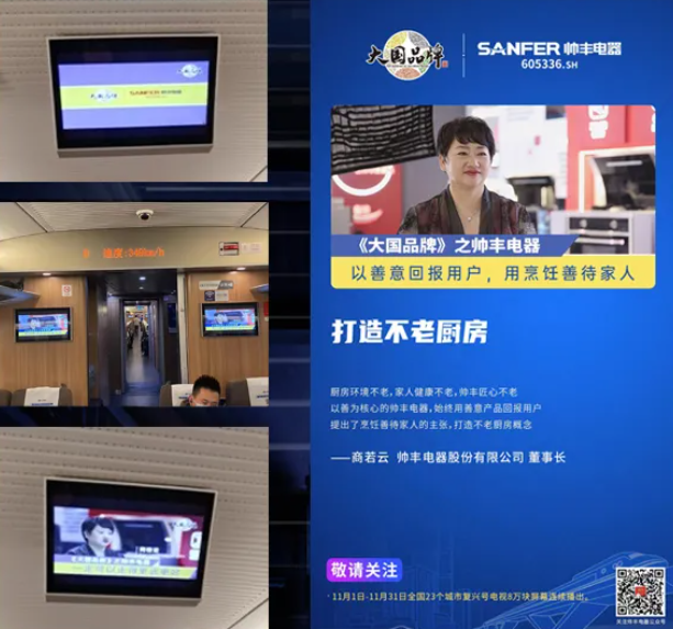 CCTV大国品牌、霸屏复兴号、双11销量1.7亿+,集成灶行业大国品牌帅丰时代来了! CCTV大国品牌、霸屏复兴号、双11销量1.7亿+,集成灶行业大国品牌帅丰时代来了!
