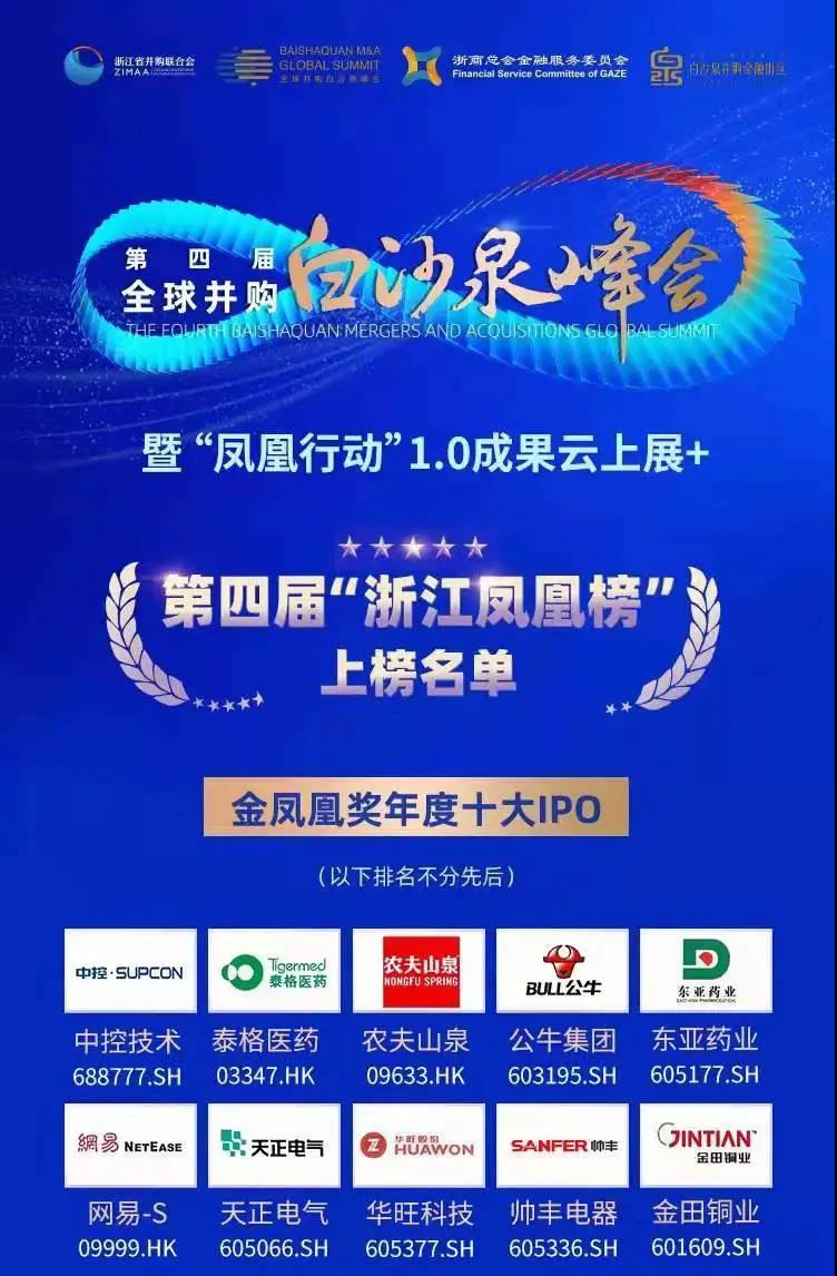 第四届浙江凤凰榜出炉|帅丰电器获评“金凤凰奖年度十大IPO” 第四届浙江凤凰榜出炉|帅丰电器获评“金凤凰奖年度十大IPO”